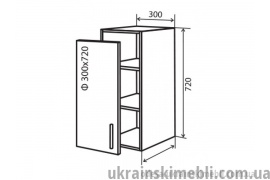 В2 Тумба 1Д 30 (Кухня Колор Міх Люкс)